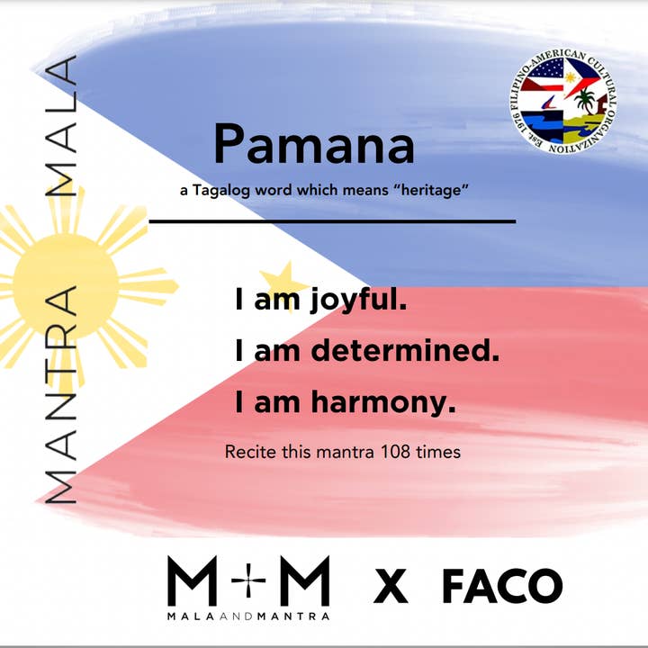 Mala and Mantra - Wholesale Beaded Bracelet - Filipino Pride Bracelet-Whitewood Unisex 7.5"2