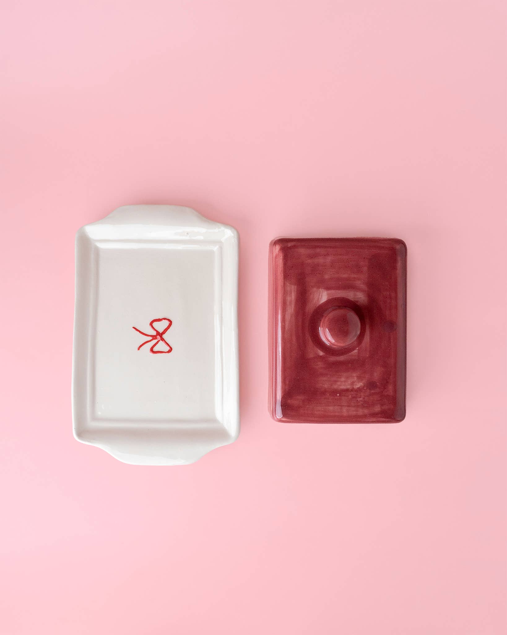 Alfar Tierra Cocida - Wholesale Butter Dish - Burgundy Ceramic Butter Dish – Handmade Holiday Gift - Noell3