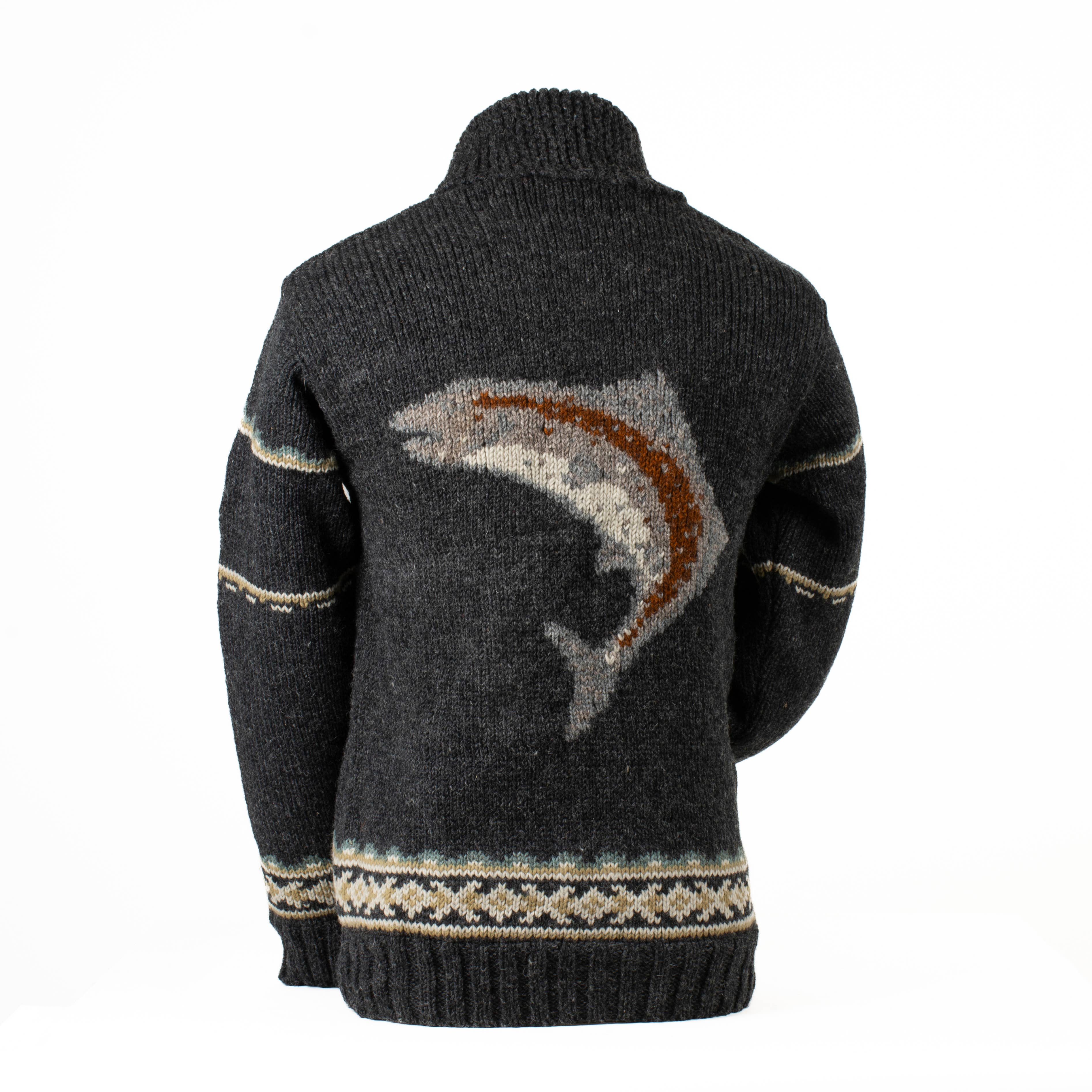 Lost Horizons Knitwear – Ships from USA - Vente Pull en maille – homme - Pull "Gone Fishing" – Tricot en laine pour aventure en pleine nature2
