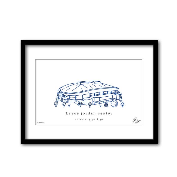 Bryce Jordan Center Minimalist Wall Decor Pennsylvania Art for wholesale by Townsville Art