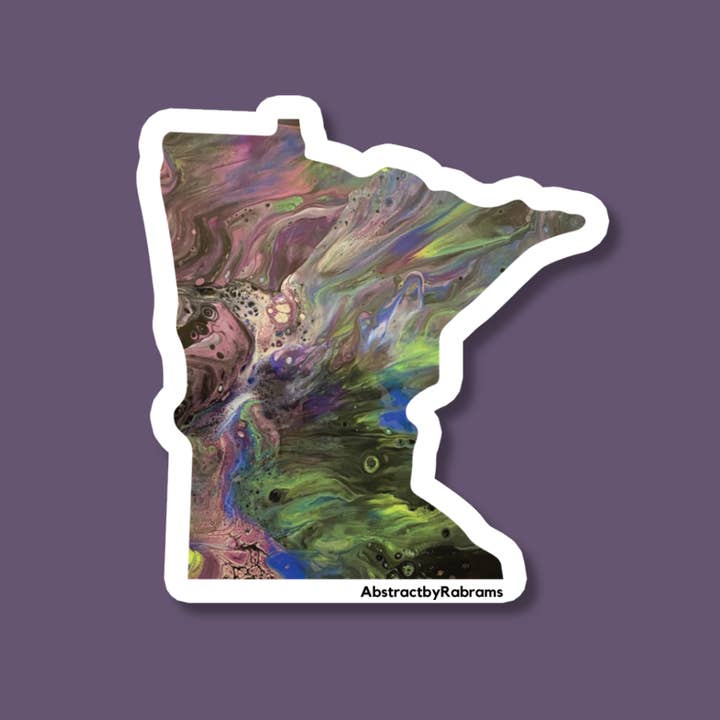 AbstractbyRabrams - Wholesale Sticker - LGBTQ Minnesota State Sticker - Trans Pride Progress Pride