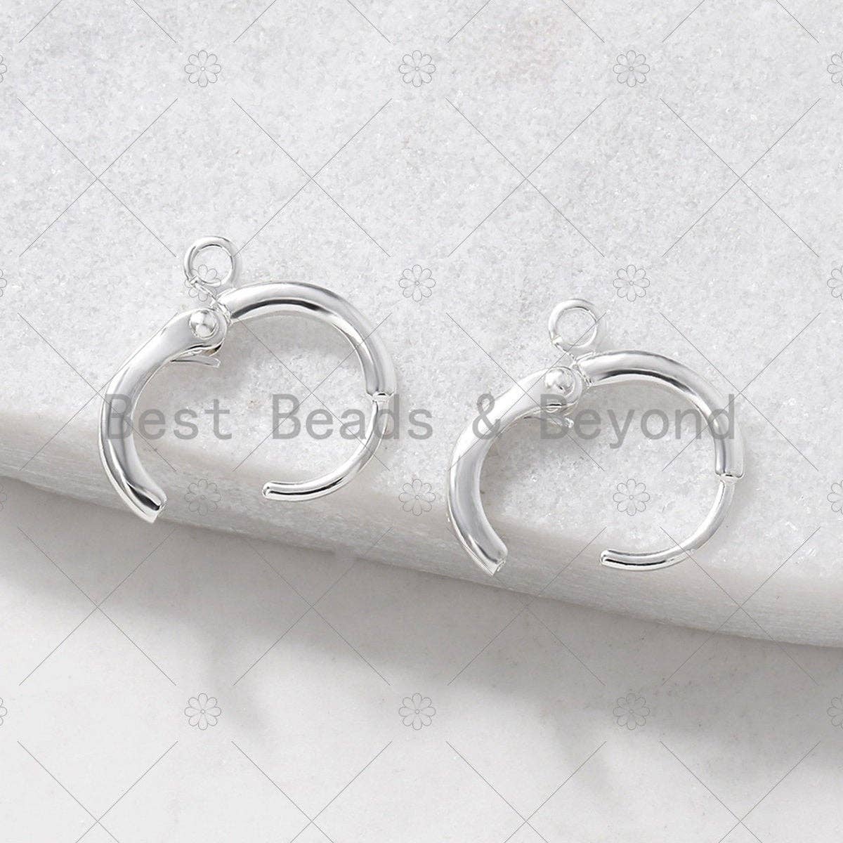 BestBeads&Beyond - Wholesale Huggie Earrings - Round Earring Making Hoop, Gold/Silver huggie hoop, sku#J1002