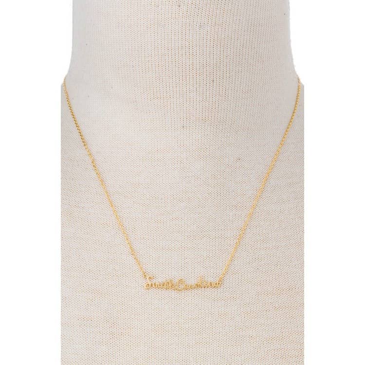 GOLD SOUTH CAROLINA SCRIPT PENDANT NECKLACE for wholesale on Faire1
