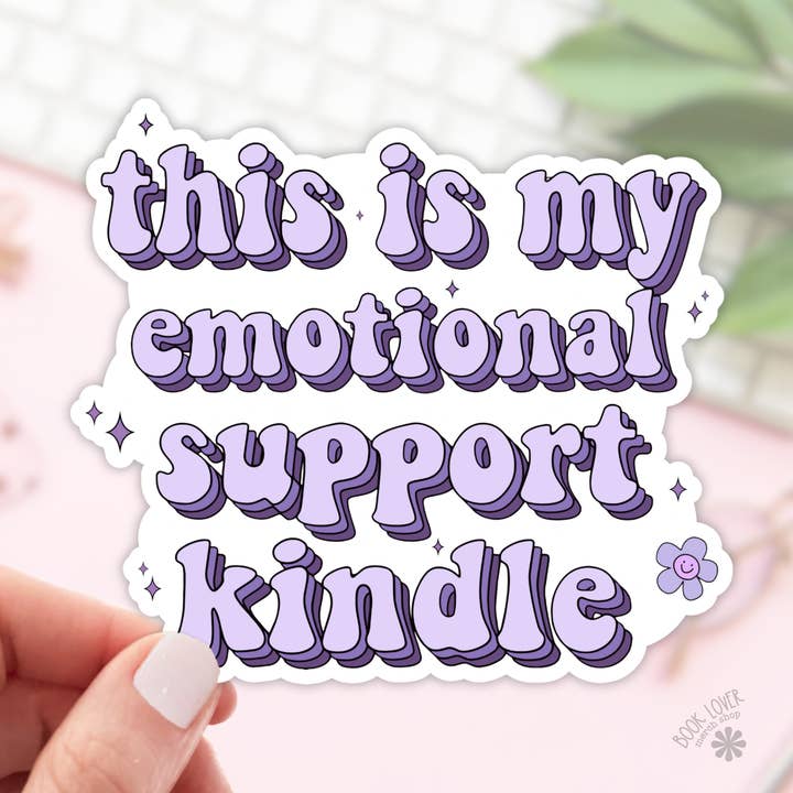 This Is My Emotional Support Kindle Stickers / Purple for wholesale by Book Lover Merch Shop