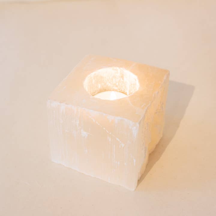 ANAS CRYSTALCARE BV - Vendita all'ingrosso Portacandele - Lampada da tè quadrata Selenite