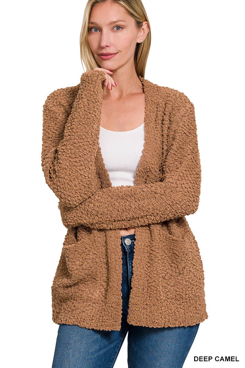 42POPS - Wholesale Cardigan - Women's - Popcorn Sweater Cardigan w/ Pockets24
