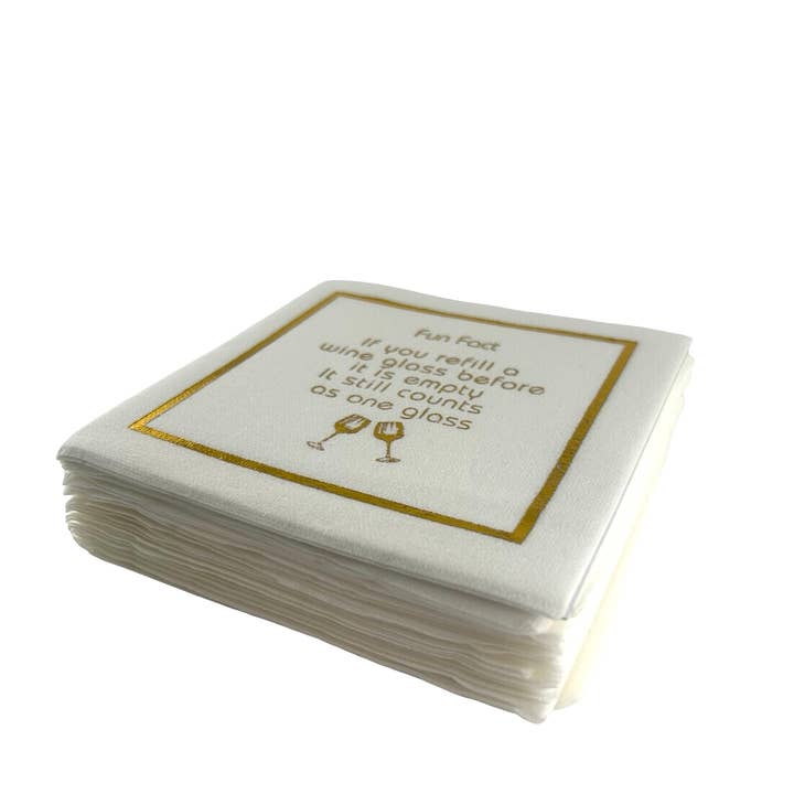 Maven Home - Wholesale Disposable Napkin - Linen-Feel Cocktail Napkins, Fun Fact2