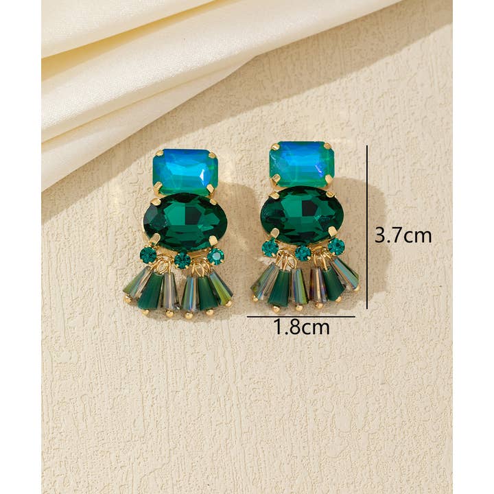 Blossom bijoux – Engroshandel Clip-on-øreringe – Øreringe med klips i facetslebet glas med vedhæng – 26AHBOL0075