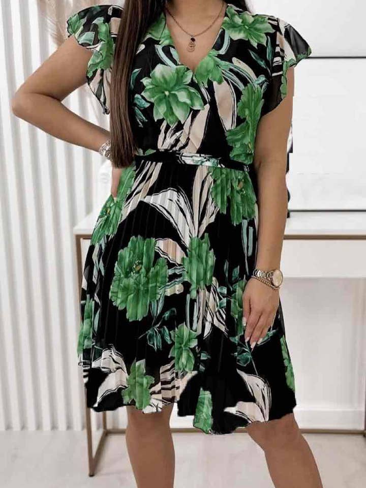 Kurzes Kleid mit Aufdruck - 2140-3 für den Großhandel von ESTEE BROWN