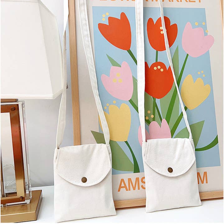 Mini sac bandoulière pour femmes en toile pastel, style décontracté pour la vente par Halcyon Outfitters®