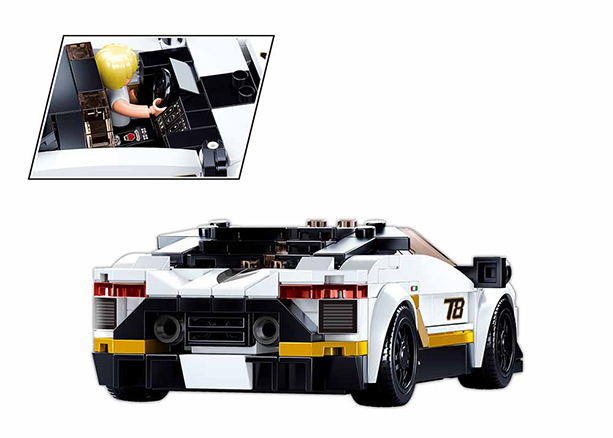 Sluban Europe BV - Wholesale Toy Car/Truck - Kids - M38-B0957/Modelbricks Italian supercar white3
