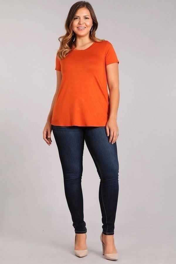 Chris & Carol Apparel - Wholesale Tunic - Women's - XJ413145T - Perfect Solid Plus Size Basic Tee Short Sleeve11