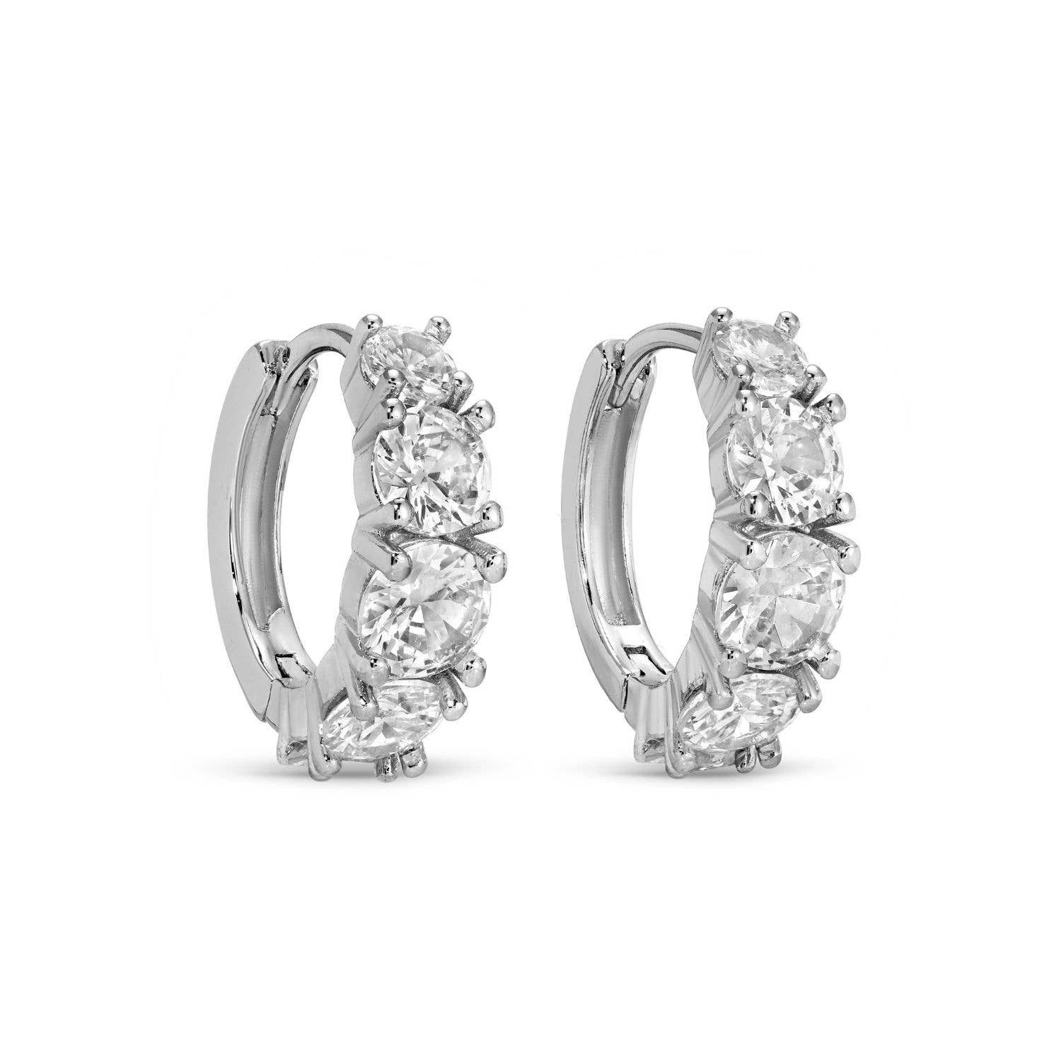 Splendid Iris - Wholesale Huggie Earrings - Large Graduating CZ Huggies
