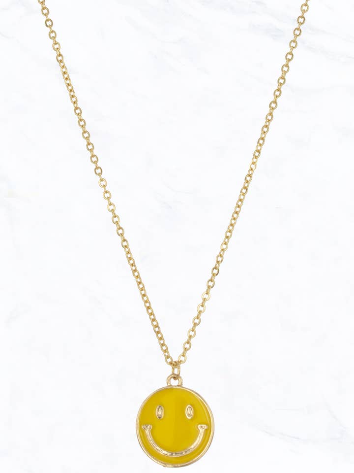 Enamel Smiley Charm Necklace for wholesale by Suzie Q USA