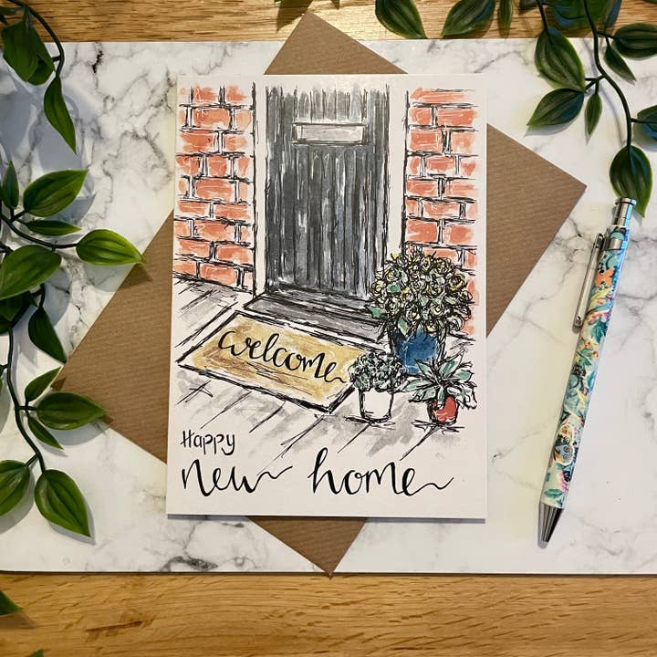 Happy New Home Front Door - New Home card for wholesale by Crafty Tinks