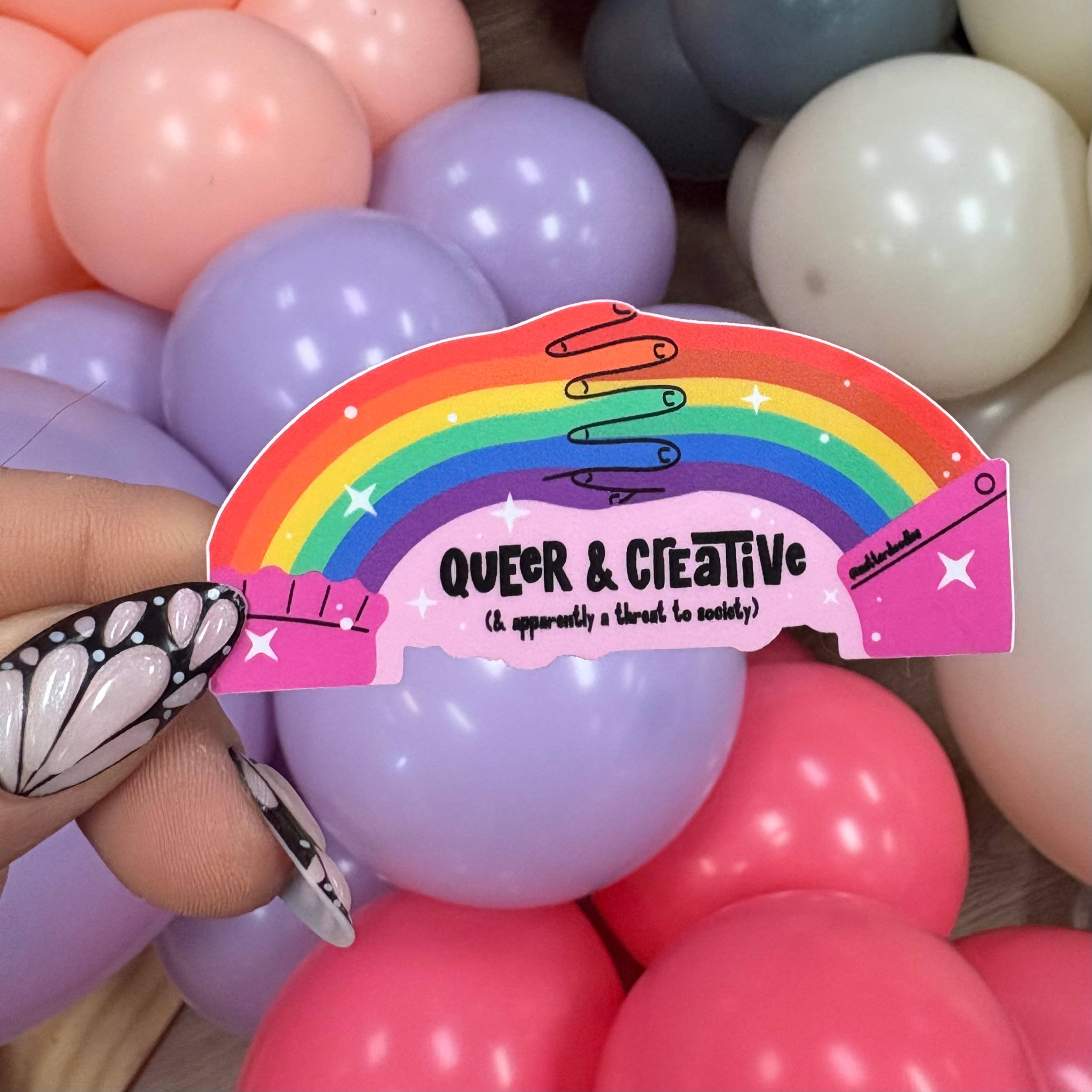 NatterDoodle - Wholesale Sticker - Queer and Creative and Apparently, Threat to Society Sticker6