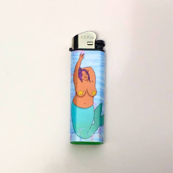 Mermaid Handmade Art Lighter for wholesale by Vivrant Vixen