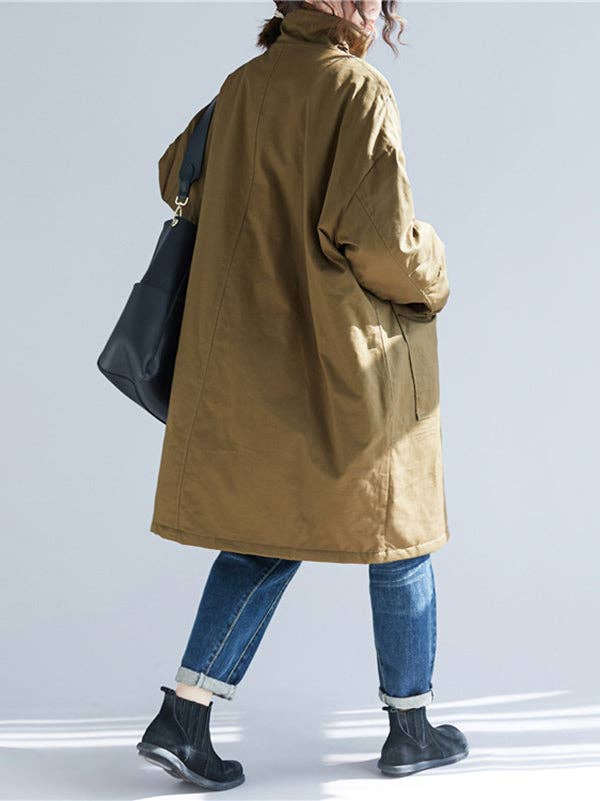 VividLux - Wholesale Coat - Women's - Long Sleeves Loose Quilted Zipper High Neck Coats Padded Coat9