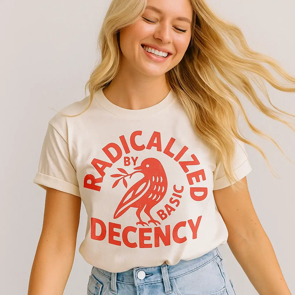 Soleinspire - Wholesale Screen Printed T-Shirt - Unisex - Radicalized by Basic Decency T-Shirt, Graphic Tee0