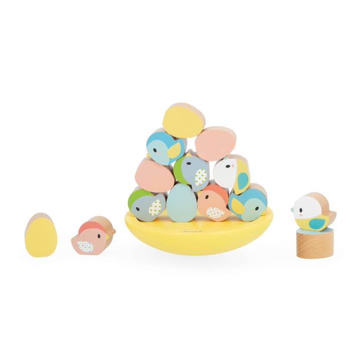 Pure | Nest Balancing Game | 9 birds and 6 eggs for wholesale by Janod