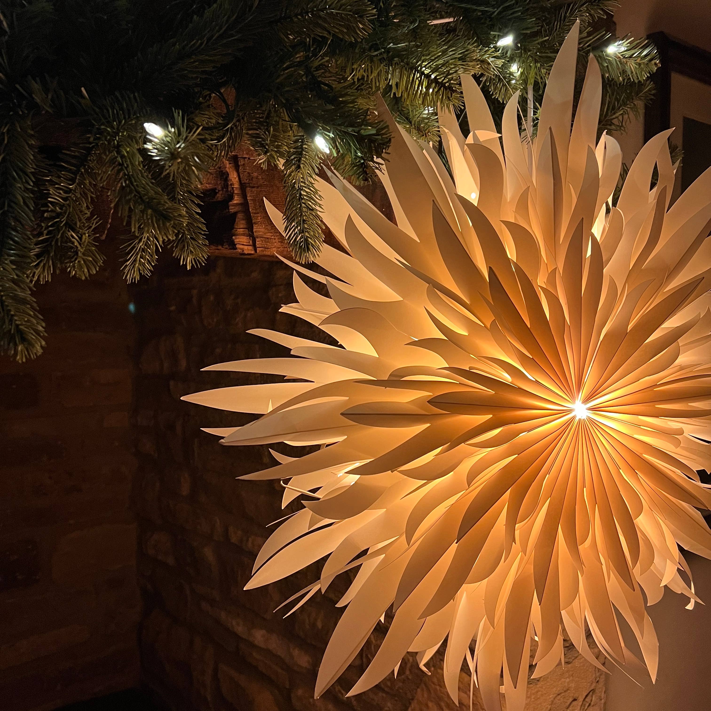 Bollywood Christmas – wholesale Wall Accent – Peony White Paper Wall Decoration - 70cm1