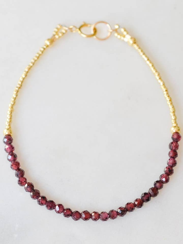 Natural Beaded Garnet Bracelet for wholesale by GEMNIA
