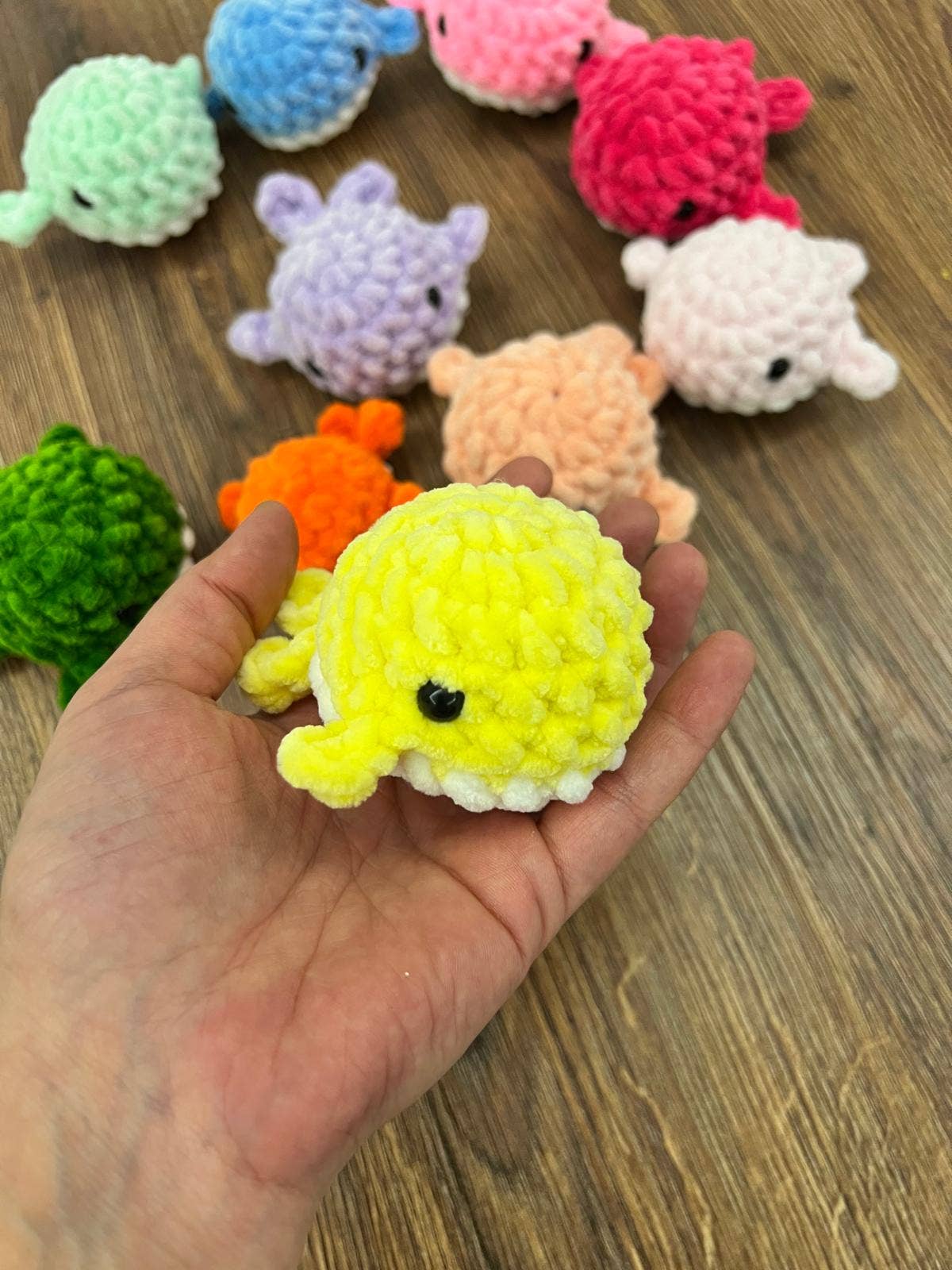 Emel Crochet - Wholesale Stuffed/Plush Toy - Kids & Baby - Mini Velvet Whale Keychain – Soft Handmade Ocean Charm7