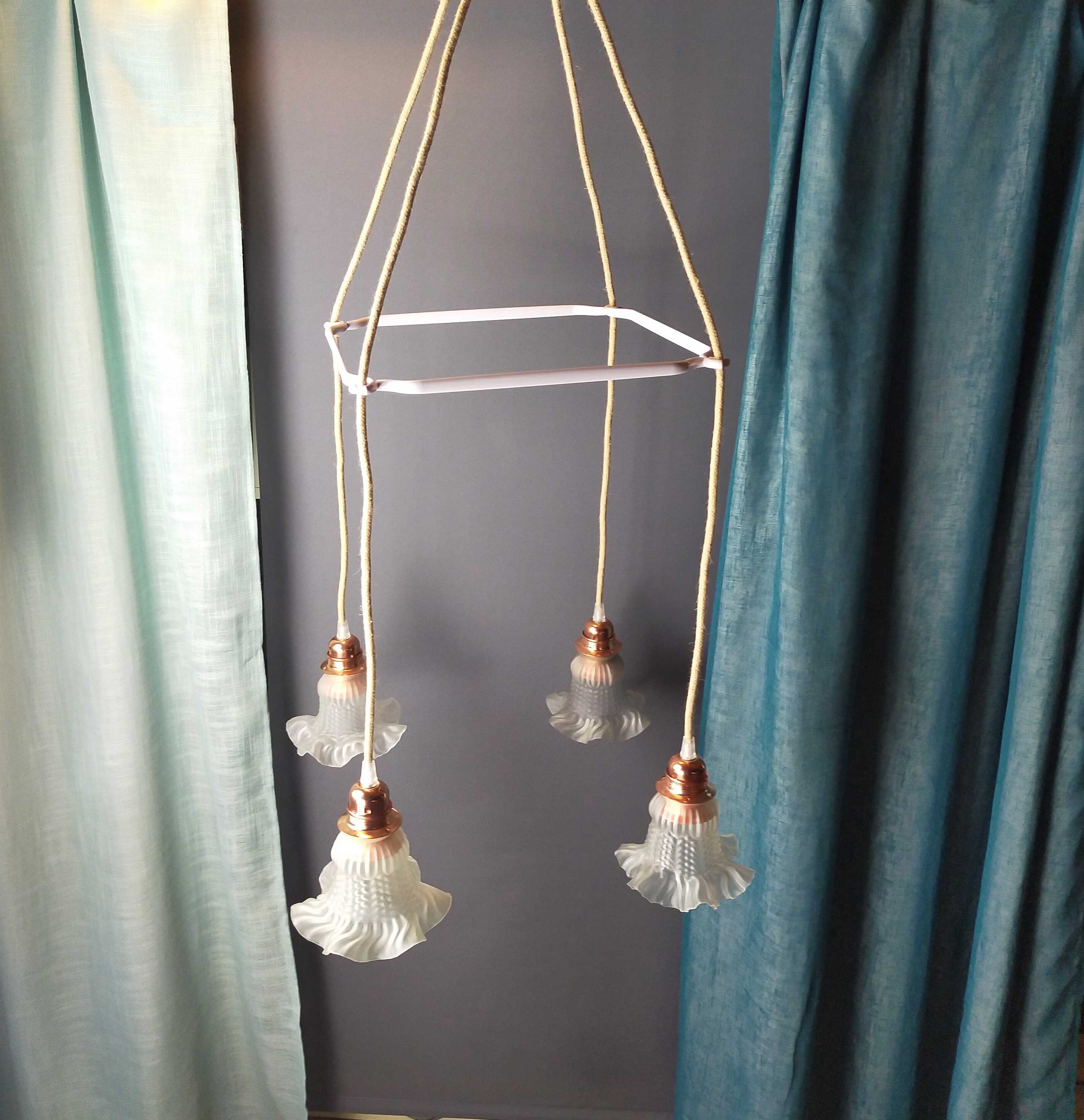 Le Siècle des Lumières - Vendita all'ingrosso Lampadario/lampada a sospensione - Lampada a sospensione Tulipano in vetro con 4 punti luce14