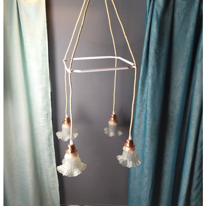 Le Siècle des Lumières - Vendita all'ingrosso Lampadario/lampada a sospensione - Lampada a sospensione Tulipano in vetro con 4 punti luce14