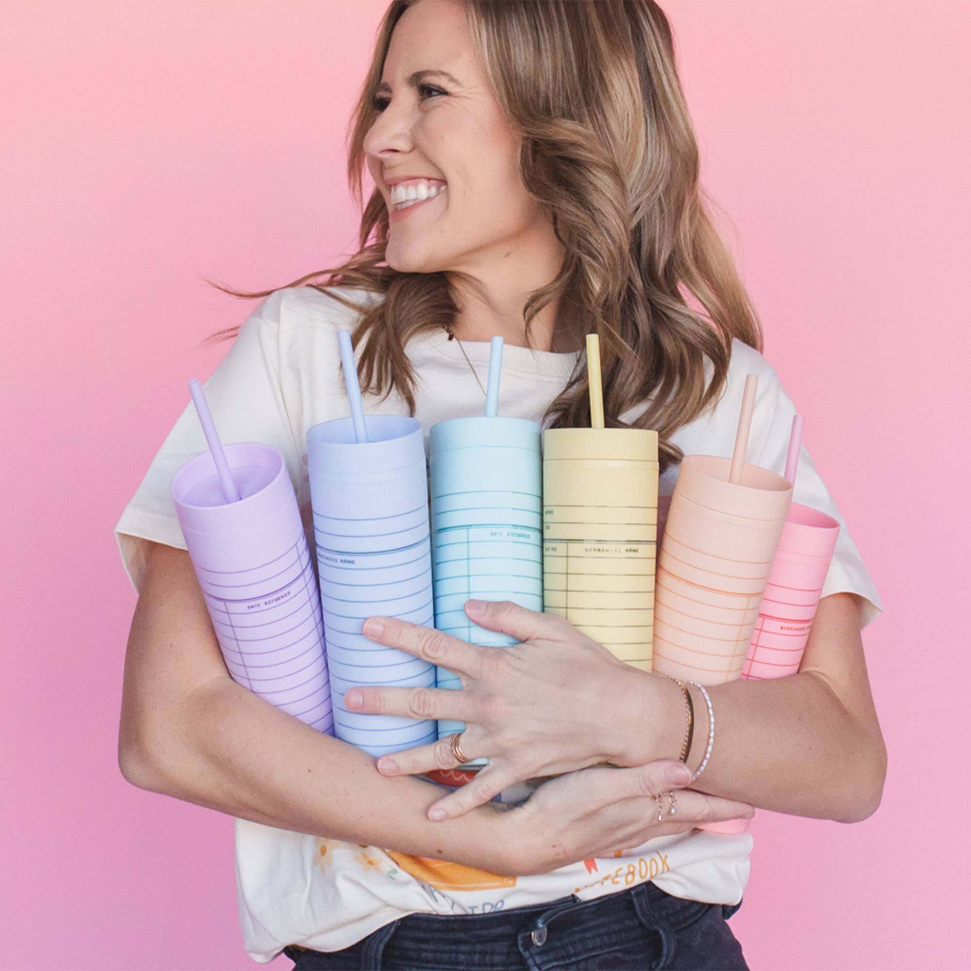 Pippi Post - Wholesale Insulated Mug/Tumbler - Yellow Library Card 16oz Tumbler3