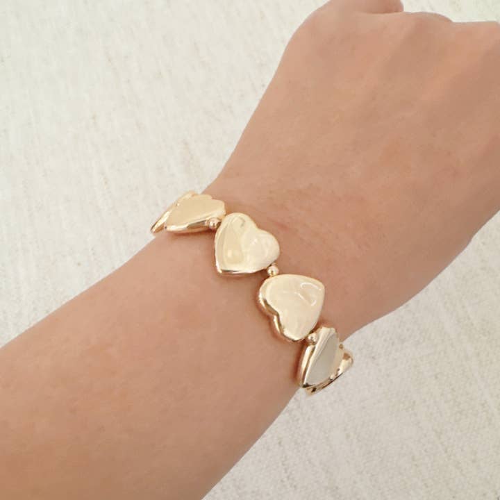 Ellison+Young - Wholesale Charm/Dangle Bracelet - Oh Lovely Hearts Stretch Bracelet