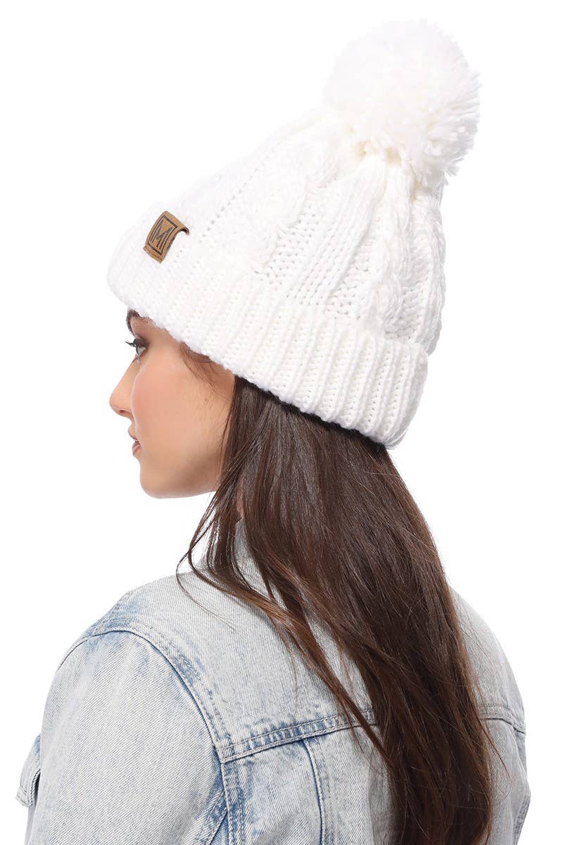 Fashion City - Wholesale Beanie - Women's - Winter Cable Knit Beanie Hat with Fleece Lining8