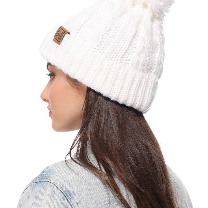 Fashion City - Wholesale Beanie - Women's - Winter Cable Knit Beanie Hat with Fleece Lining8
