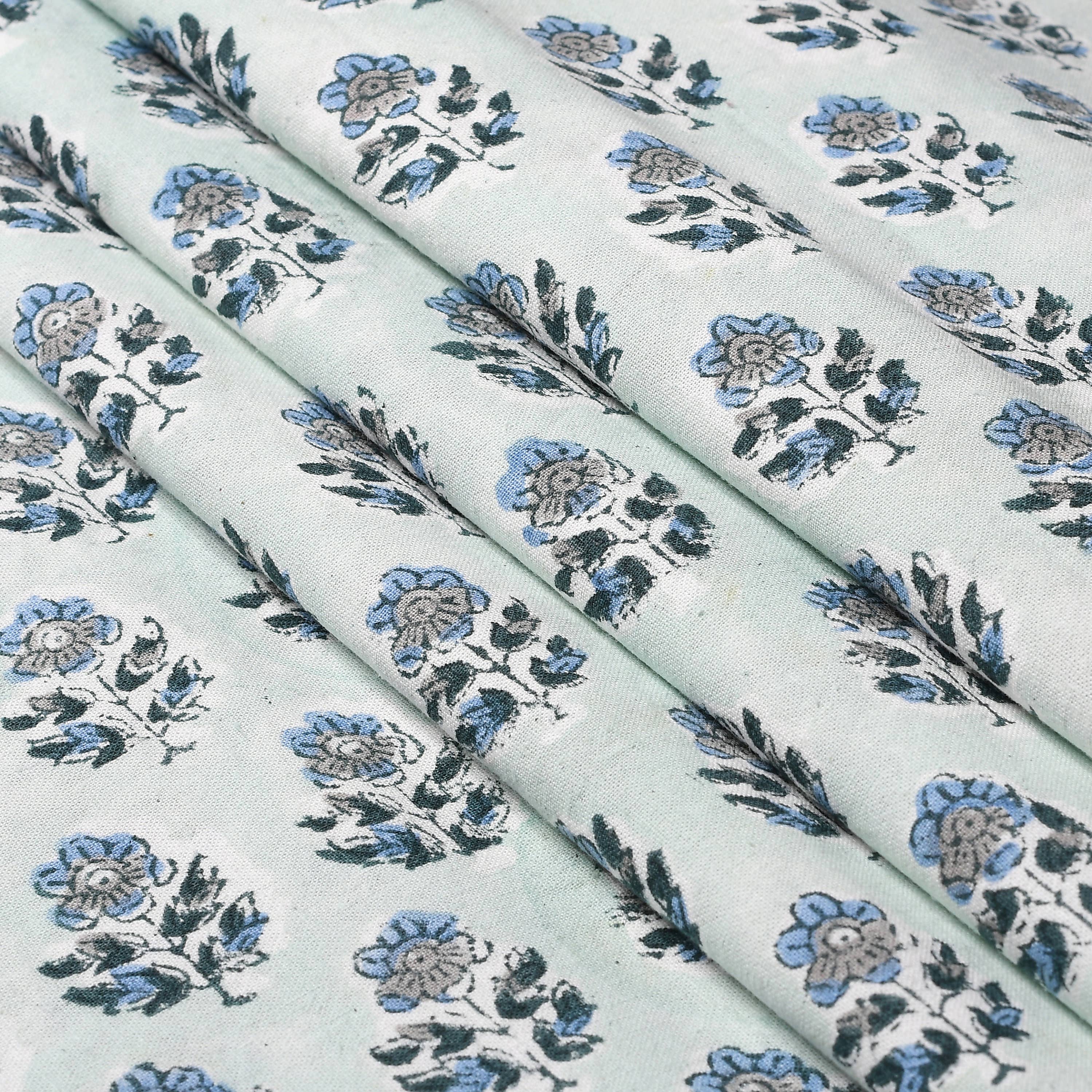 Cotton Print Club - Wholesale Tablecloth - Poppy Blue Block Print Tablecloth5