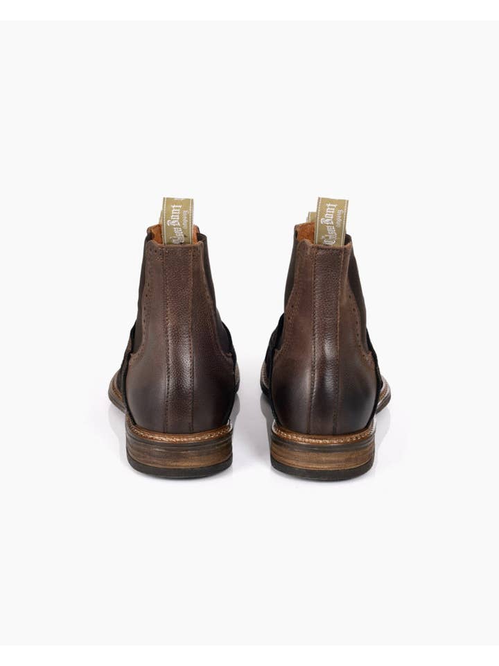 Men's No Lace Boot | Brown Leather and Suede Combo for wholesale on Faire4