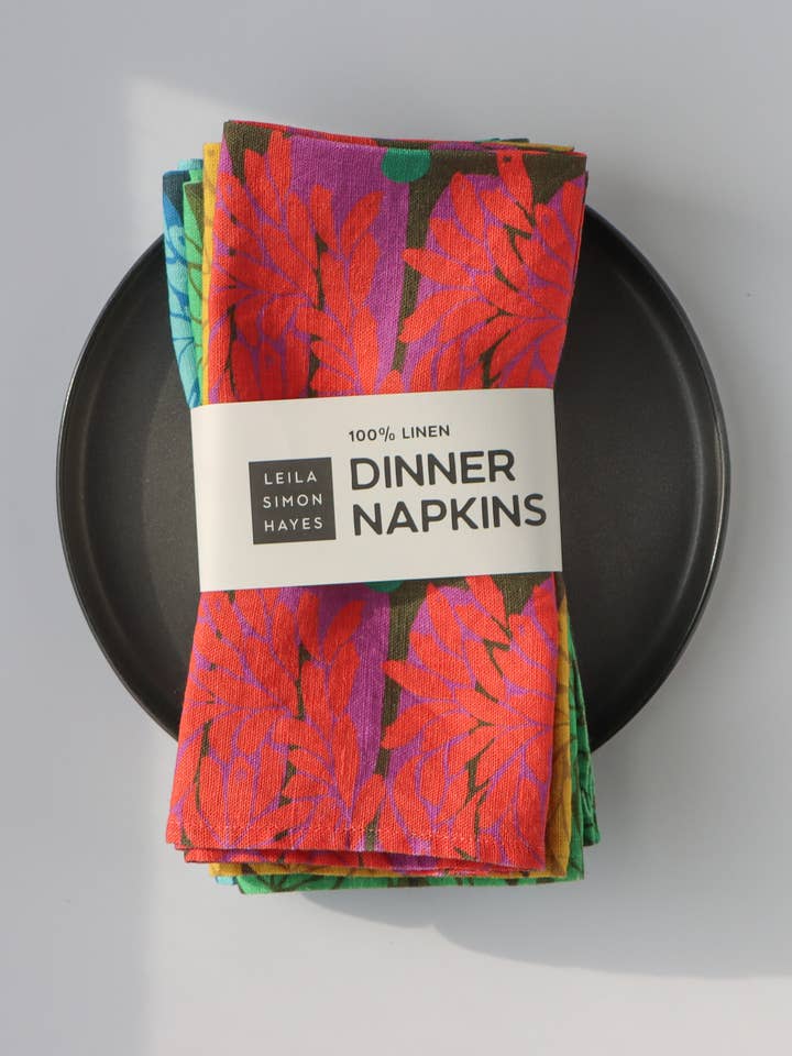 Murmuration linen napkin, SET OF 4 for wholesale by Leila Simon Hayes