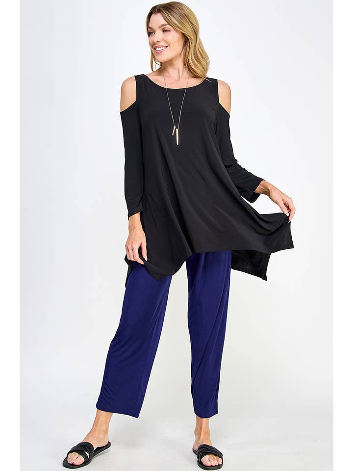 Jostar - Vente Tunique – femme - haut à épaules dénudées effet morsure de requin-3093HT-QRS13