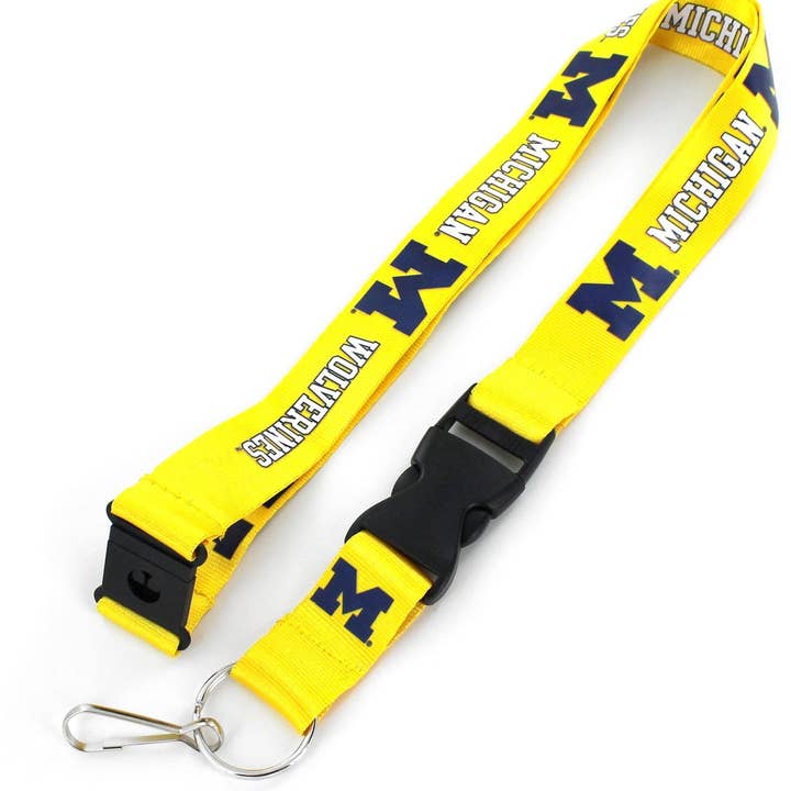 NCAA Michigan Wolverines Team Lanyard, Yellow for wholesale by Aminco USA