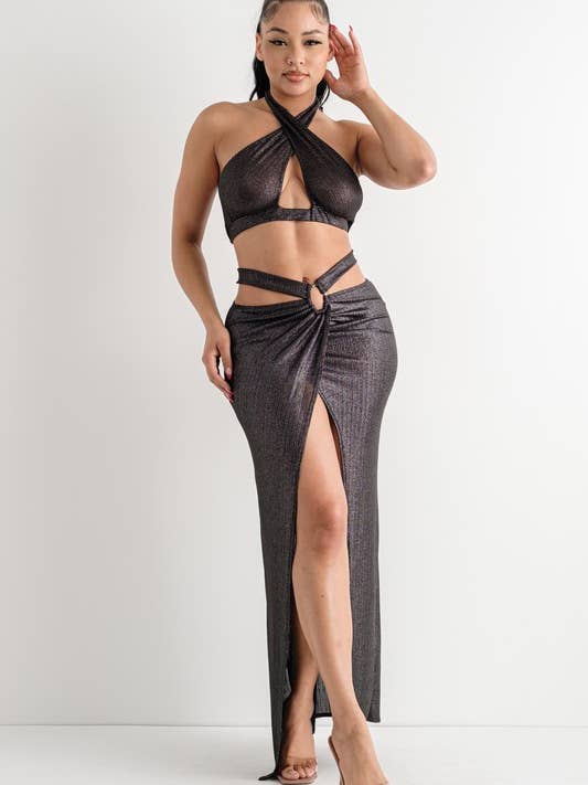 2Way Convertible Sleeveless Top And Skirt Set for wholesale by Belita Collection