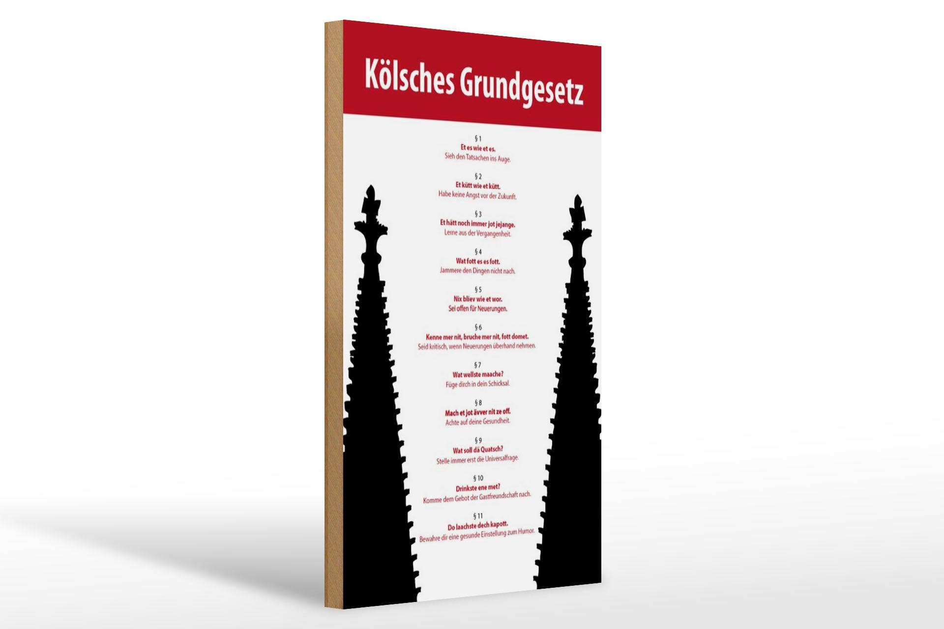 Femer - Wholesale Sign - Wooden sign saying 20x30 cm Kölsches Grundgesetz wood decorative sign wooden sign0