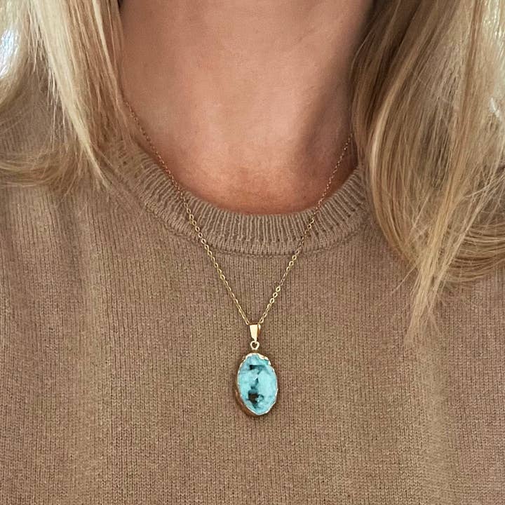 Turkis Druzy Sprinkle Halskæde (S) for engroshandel hos Tuuli Stones