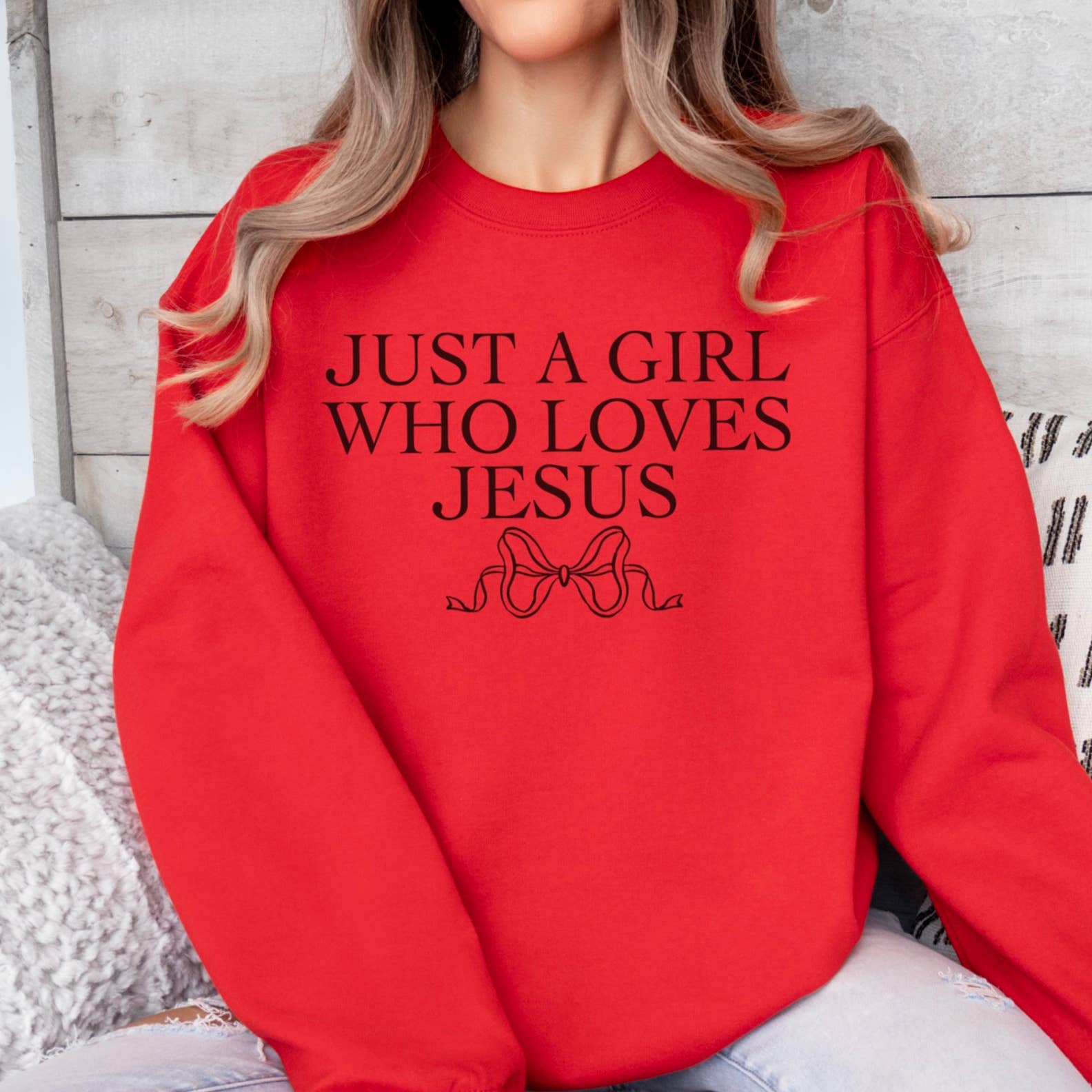 Shoppe SHC - Vente Sweat-shirt à imprimés – femme - Coquette Juste Une Fille Qui Aime Jésus | Sweat-shirt Chrétien3