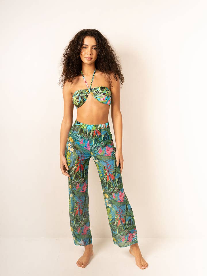 Costume da bagno bikini a fascia con pantaloni da spiaggia in tulle / SY2441 per la vendita all'ingrosso da parte di Belle Com'Elle