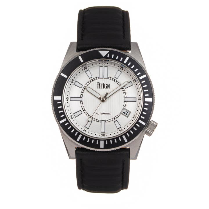 Reign - Wholesale Wrist Watch - Men's - Reign Francis Automatic Leather-Band Watch with Date
