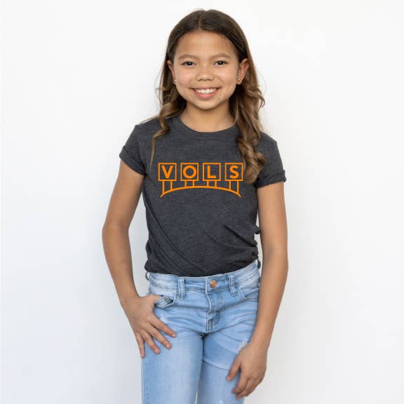 Youth Vols Stadium Billboard premium T-shirt, dk. gray for wholesale by Crossaid