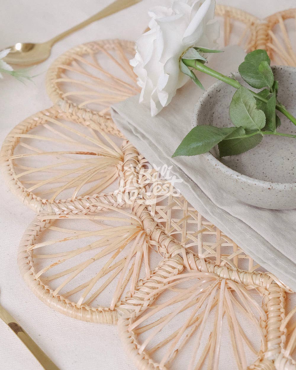 Bali Harvest - Vendita all'ingrosso Tovagliette - Tovaglietta in rattan (margherita) - Segnaposto in paglia di vimini intrecciata3