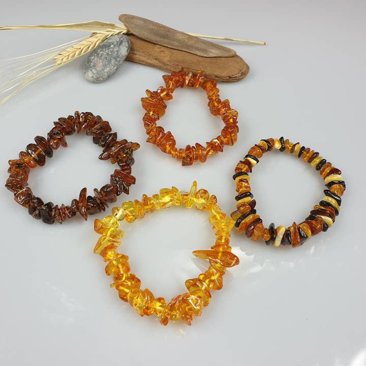 AmberLithuania - Wholesale Beaded Bracelet - Amber bracelet Adult Rough gemstone beaded bracelets raw