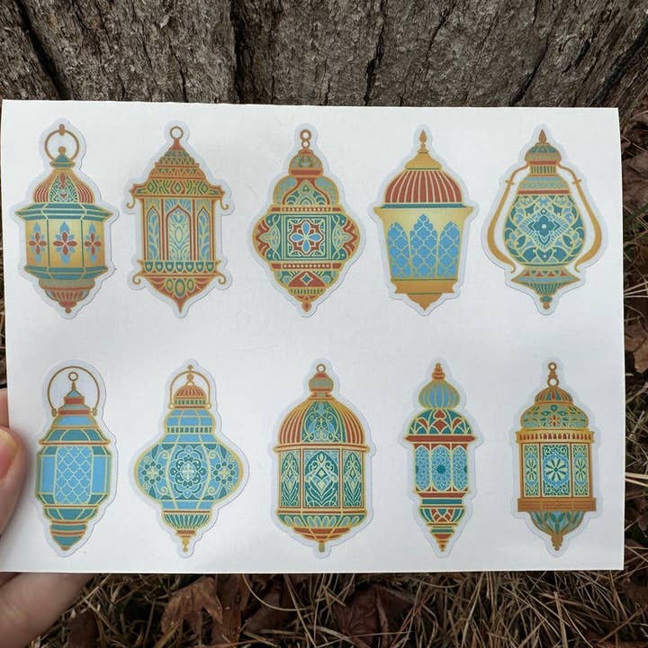 Sticker Sheet | Set of Moroccan Lantern Stickers | 5 x 7 sticker sheet for wholesale by My Vinyl Cut