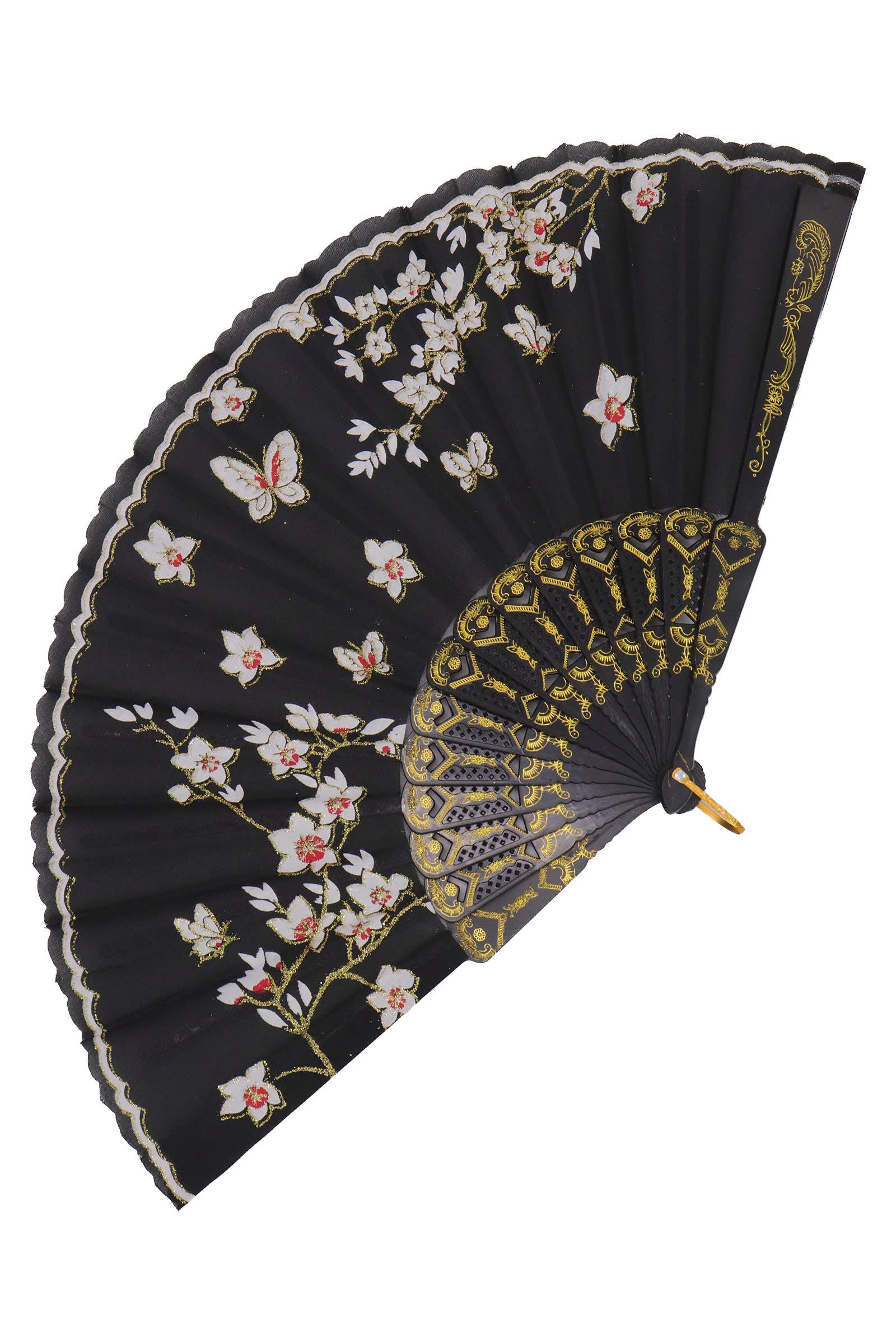 ASSORTED Butterfly Floral Gauzy Hand-held Folding Fan for wholesale on Faire9