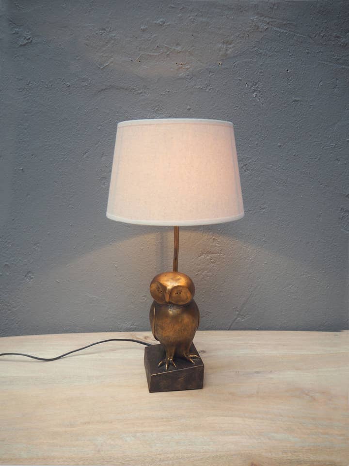 Golden owl lamp (25) for wholesale by Chehoma USA